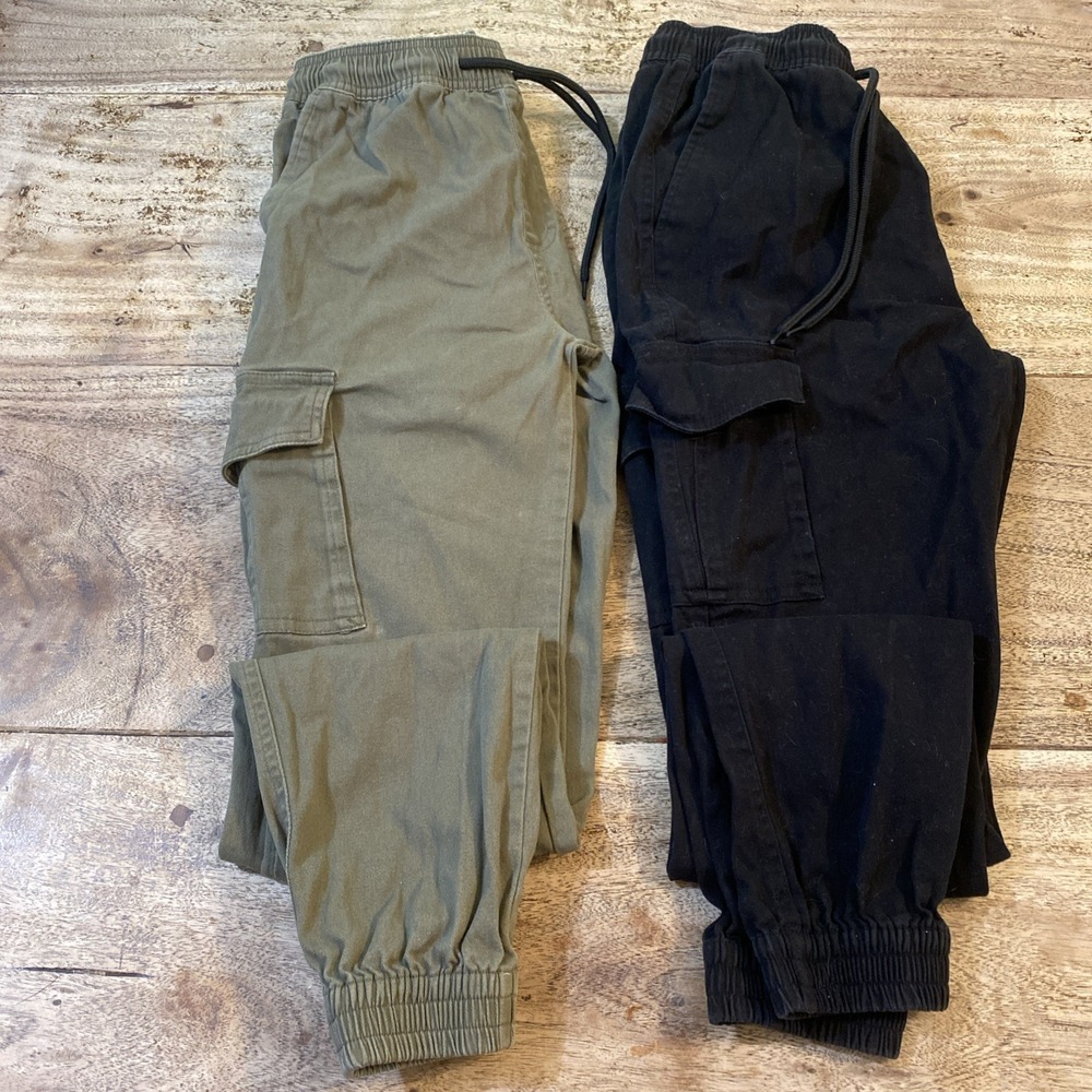 RUE21 CARGO PANTS, YOUTH,  FLEX JOGGERS, DRAWSTRING, LOTS OF 2 SMALL